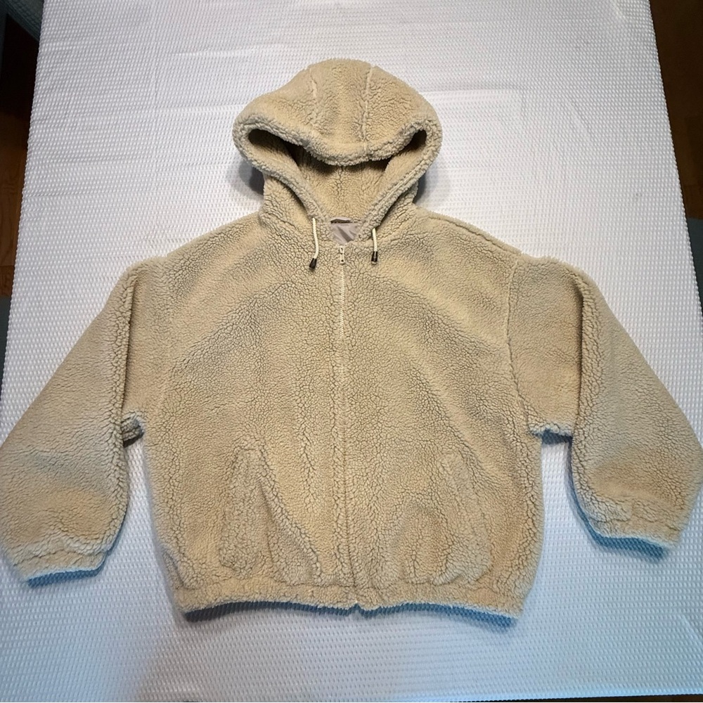Women's Tan in color Sherpa Bomber Jacket size Large